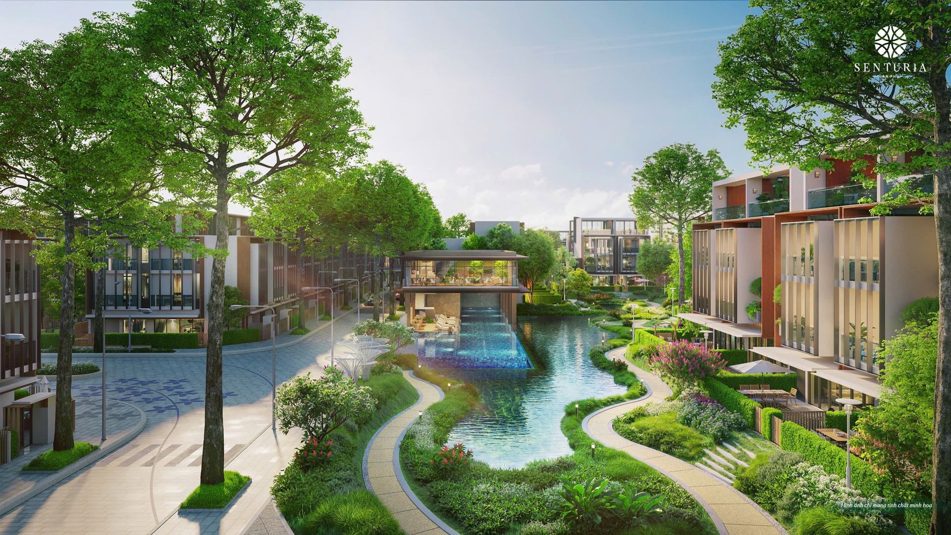 Clubhouse với hồ bơi, phòng spa, GYM tại Senturia An Phú